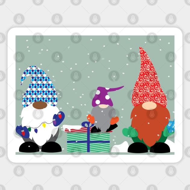 Chrismukkah Gnomes Sticker by bintburydesigns